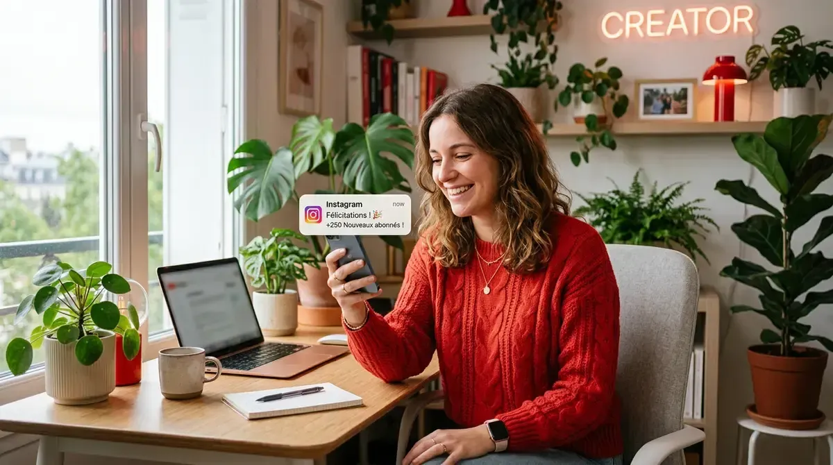 Créatrice satisfaite nouveaux abonnés